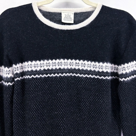 Vintage Partners Black Fair Isle Super Soft Wool Angora Sweater Lightweight - Picture 3 of 7